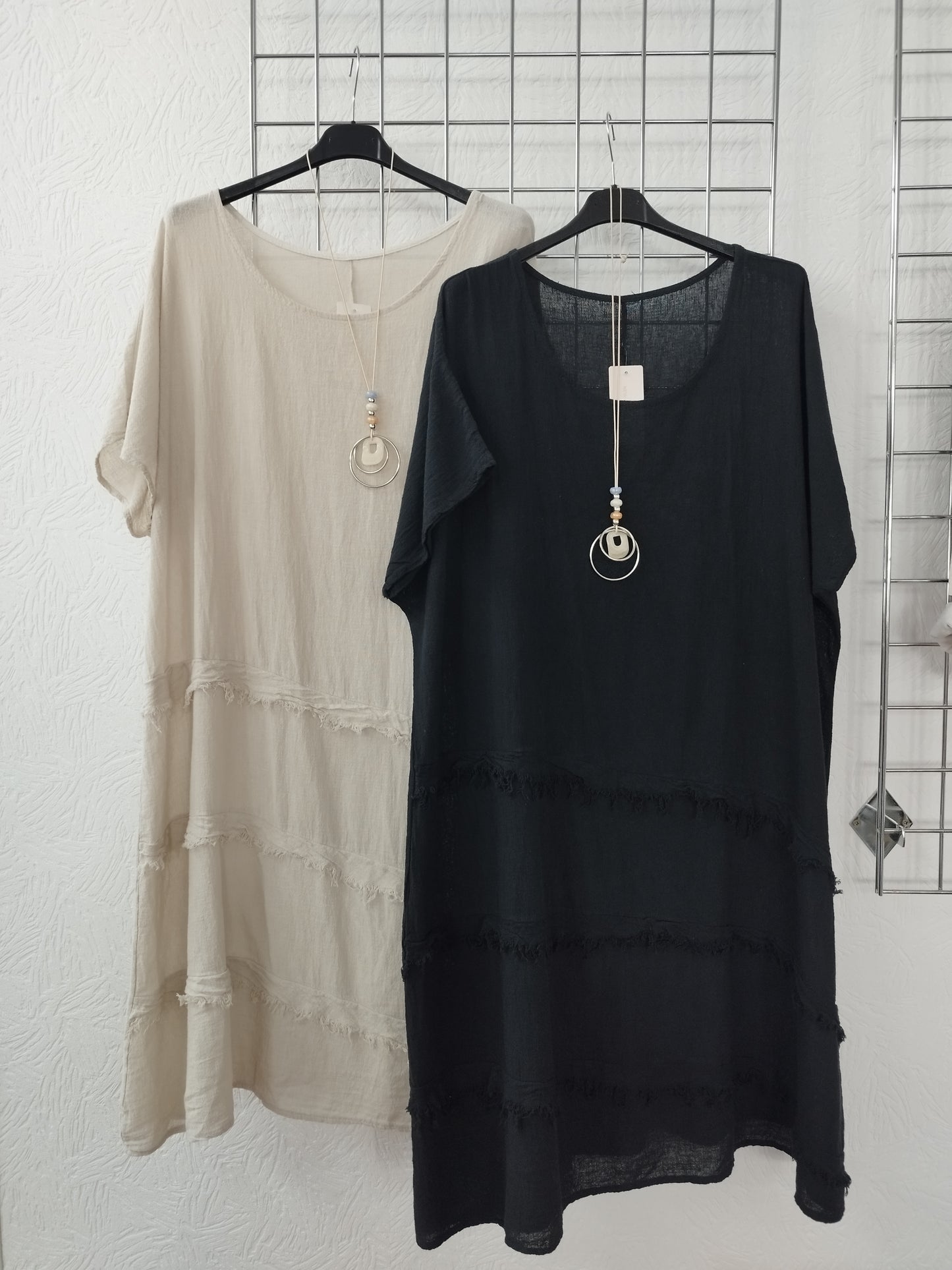 Kleid in Leinenoptik onesize 42-46 verschiedene Farben