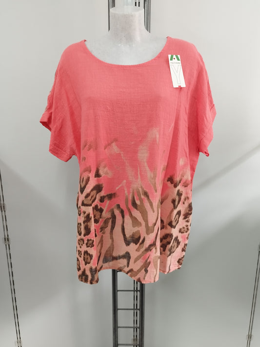 Blusenshirt in Leinenoptik 44-48, verschiedene Farben