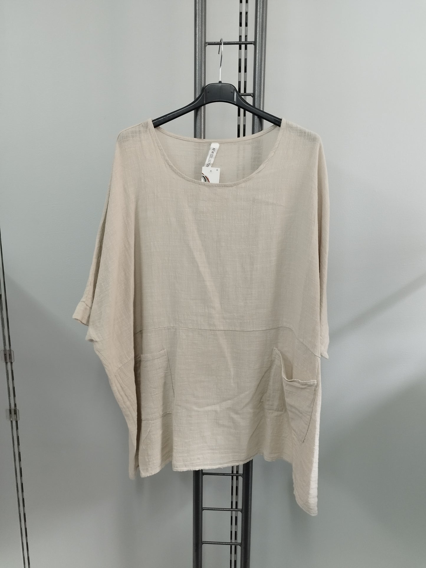 Blusenshirt in Leinenoptik 46-54, verschiedene Farben