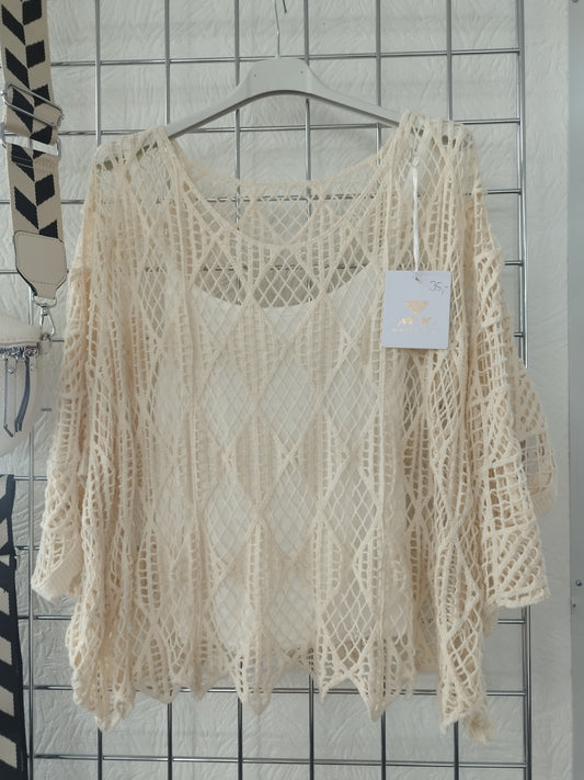 Häkelshirt 2-teilig onesize 38-42, verschiedene Farben
