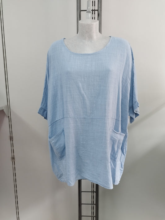 Blusenshirt in Leinenoptik 46-54, verschiedene Farben