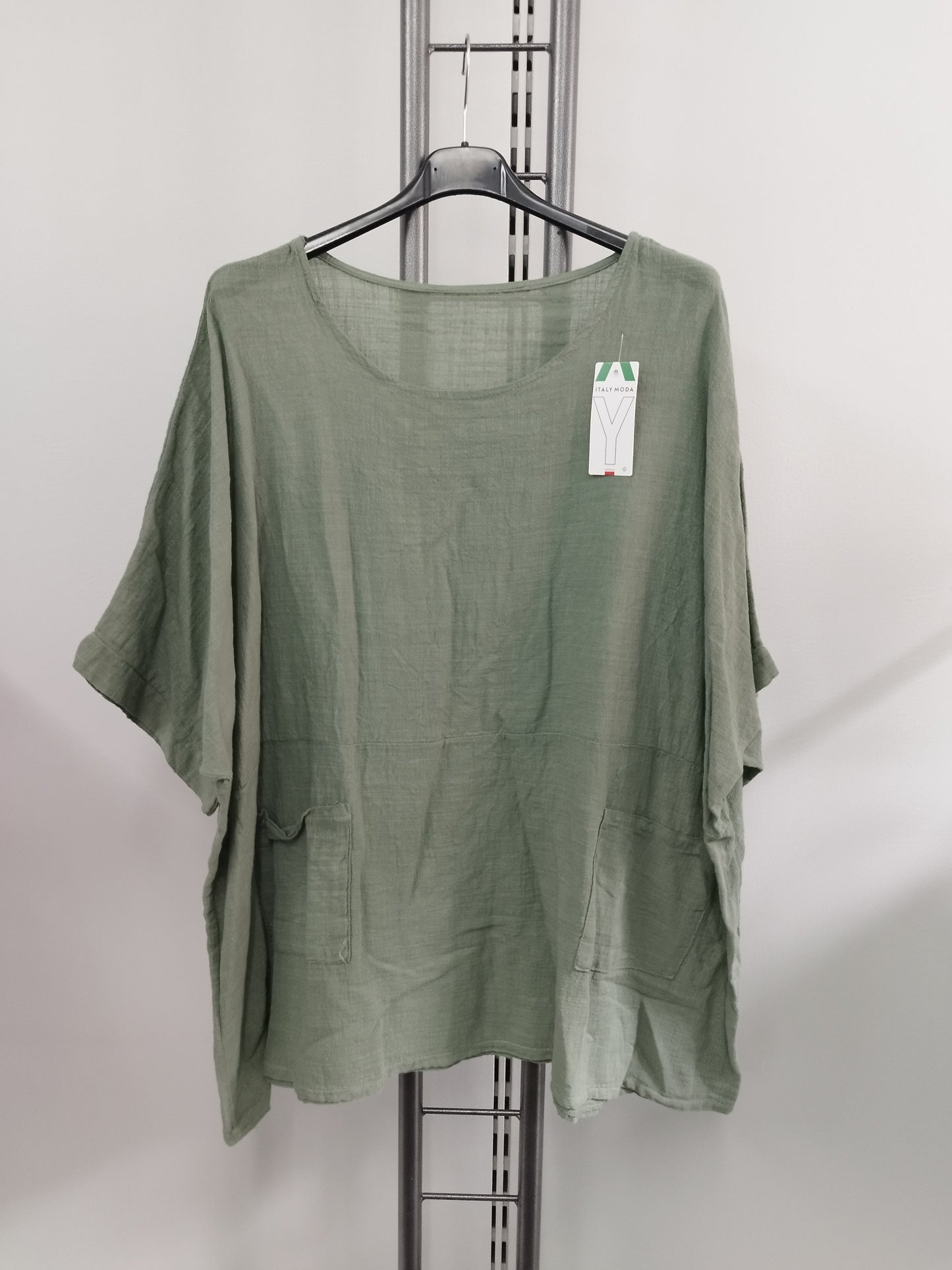 Blusenshirt in Leinenoptik 46-54, verschiedene Farben